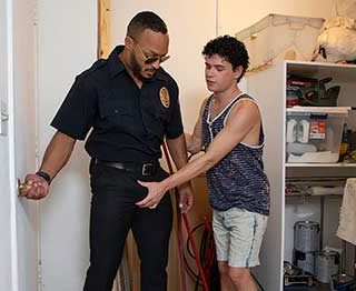 Dylan Hayes calls security guard Dillon Diaz into the maintenance room to ask for extra protection after some of the other guys keep calling him gay, but Dillon refuses to provide any sort of...