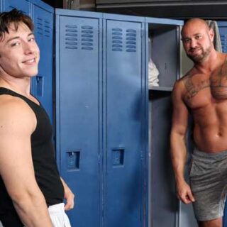 Archie Paige gets a pleasant surprise when he sees his uncle's hot husband, Michael Roman, in the locker room. They catch up and eventually turn it into one truly pleasurable experience.