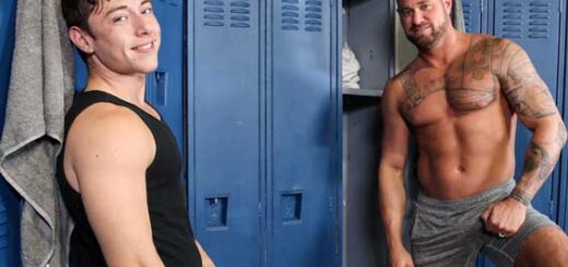 Archie Paige gets a pleasant surprise when he sees his uncle's hot husband, Michael Roman, in the locker room. They catch up and eventually turn it into one truly pleasurable experience.