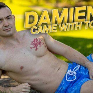 Damien's a confident, fit, athletic, handsome stud who is very much at home at CF and in front of the cameras.