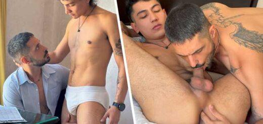 Felipe hires Julian for private English lessons. Little does the tutor know that the horny boy just wants a taste of his cock. As soon as Julian arrives, Felipe tries to seduce him by wearing only a